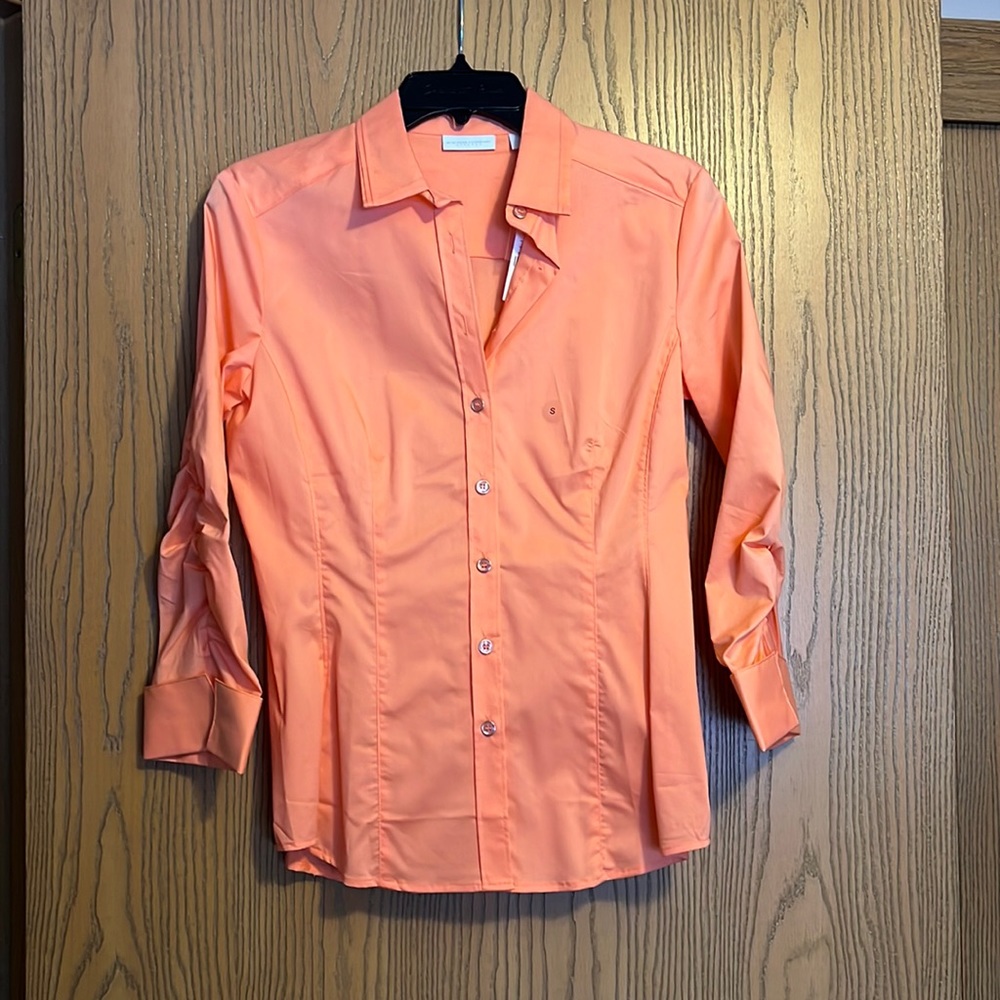 New York & Company 3/4 Sleeve Button Down Blouse